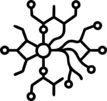 Close up of human neurons connecting with digital nodes vector
