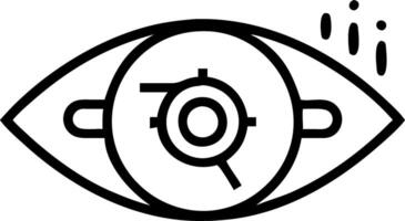 Close up of human eye with robotic interface overlay vector