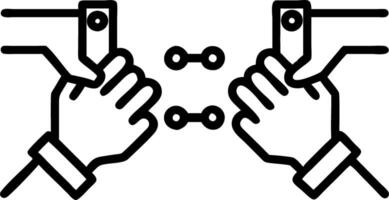Close up of human and robotic hands assembling a circuit board vector