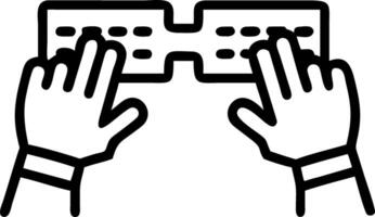 Close up of human and robotic hands typing together on keyboard vector
