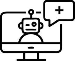 Close up of healthcare AI chatbot on computer screen with copy space vector