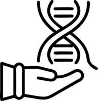 Close up of genetic code patterns on doctor hand with copy space vector