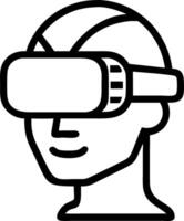 Close up of employees face illuminated by VR visuals vector