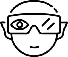 Close up of employees eye with VR interface overlay vector