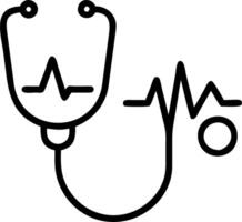 Close up of digital stethoscope with waveform display and copy space vector