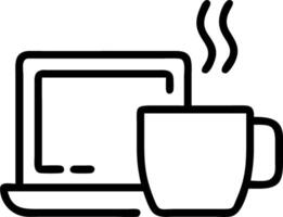 Close Up of Coffee Mug and Tablet on Desk vector