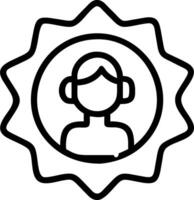 Close up of customer support badge with AI integrated design with copy space vector