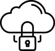 Close up of cloud network security lock on digital device with copy space vector