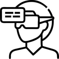 Close up of businessman interacting with holographic interface in VR vector