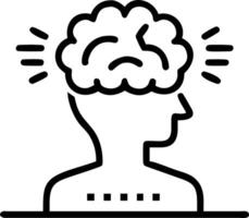Close up of brain scan hologram above patient head with copy space vector