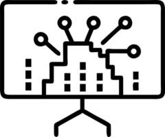 Close up of an LED screen pixel displaying a city network vector
