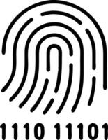 Close up of binary code forming a fingerprint vector