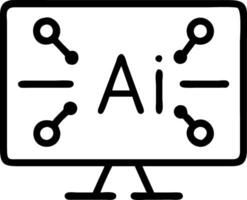 Close up of AI neural network diagram on screen with copy space vector