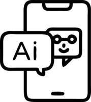 Close up of AI chatbot response bubble on social media app with copy space vector