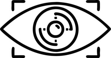 Close up of AI chatbot interface reflecting in human eye with copy space vector