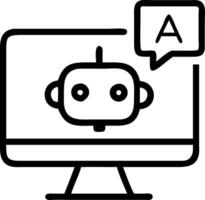 Close up of AI chatbot icon on computer screen with copy space vector