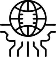 Close up of a globe in a microchip socket vector