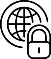 Close up of a fingerprint scanner with a global network overlay vector