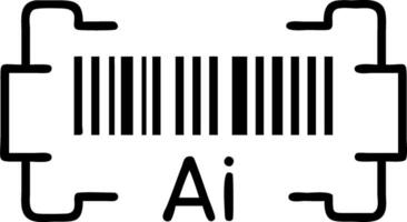 Close up of a barcode with AI elements scanning vector