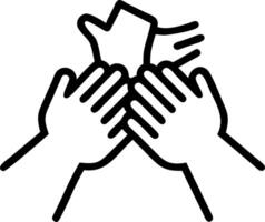 Close Up Macro of Diverse Team High Fiving in Unity vector