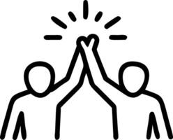 Candid Team High Five After Pitching a Successful Idea vector