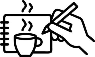 Candid Professional Writing Notes in a Cafe Notebook vector