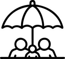 Candid Family Laughing Together Under a Beach Umbrella vector