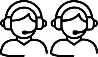Call center agents working with AI voice assistants vector