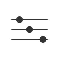 A black and white icon of a line with three dots vector