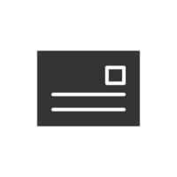 A black and white icon of a mail envelope vector