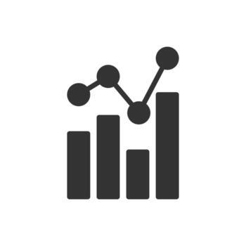 un grafico icono con un bar gráfico vector