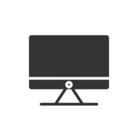 A black and white computer monitor icon on a white background vector