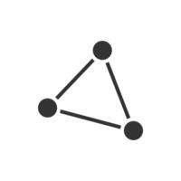 A black and white image of a triangle with three dots vector