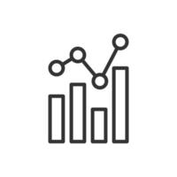 A graph line icon with a bar chart vector