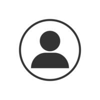 A person icon in a circle on a white background vector