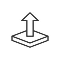 Up arrow icon on white background vector