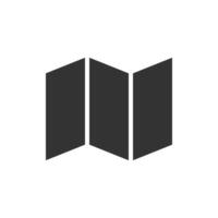 A black and white logo of a map vector