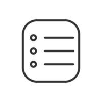 A black and white icon of a checklist vector