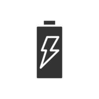 Battery icon with a lightning bolt on a white background vector