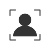 A person is in a camera frame icon vector