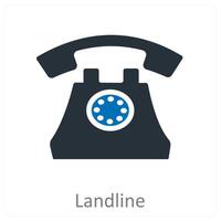Landline icon concept in blue color vector