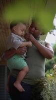 A touching and intimate moment shared between a parent and child in a serene natural setting video