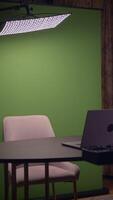 A Modern Studio Setup Tailored for Effective Green Screen Filming and Professional Presentations video