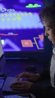 Dedicated and Focused Professional Engaged in Analyzing Data on a Computer Screen video