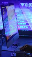 Performing an indepth analysis of stock market trends presented on a computer display video