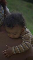 A Tender Moment Between a Parent and Their Child in the Embracing Nature Around Them video