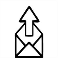 simples linha desenhando desenho animado do uma envelope com seta ícone arte video