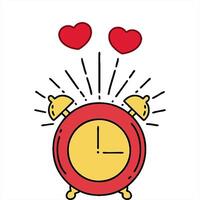 artistic illustration of a traditional tattoo style ringing alarm clock art video