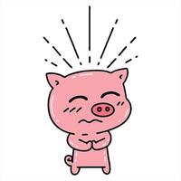 artistic illustration of a traditional tattoo style nervous pig character video