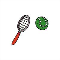 artistic cartoon doodle tennis racket and ball video